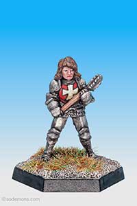 Armoured Female Cleric with 2 Handed Mace