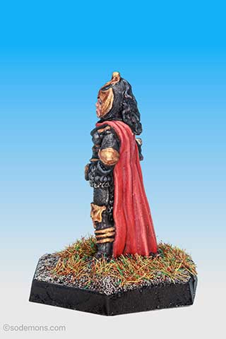 Armoured Female Cleric with Cloak and Mace