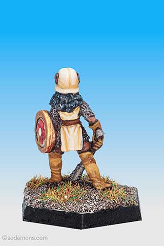 Armoured Female Cleric with Shield