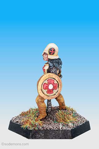 Armoured Female Cleric with Shield