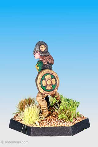 Armoured Female Cleric with Shield