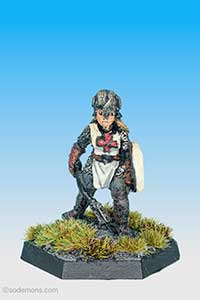 Armoured Female Cleric with Shield