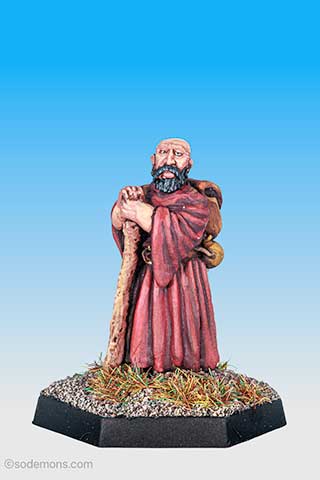 Bearded Monk with Staff