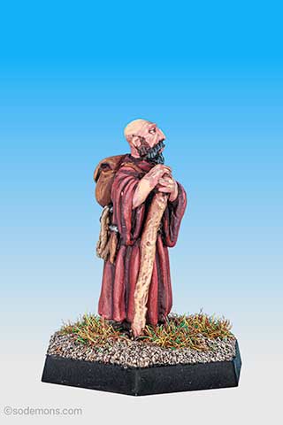 Bearded Monk with Staff