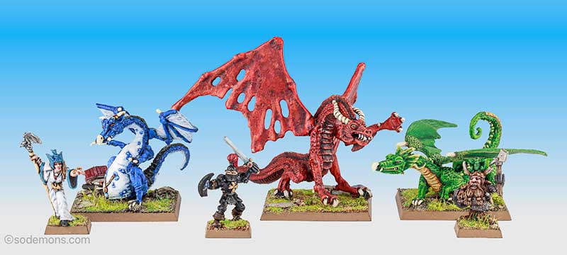 DRAG2,3,4 Green, Blue and Red Dragons