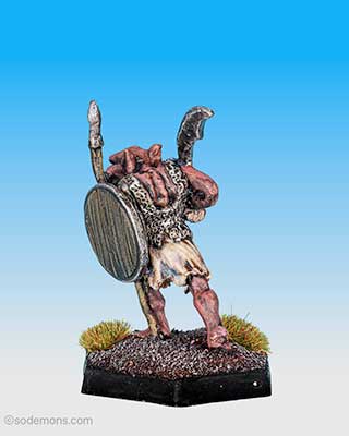 FTO3 Orc advancing with Sword, Spear and Shield