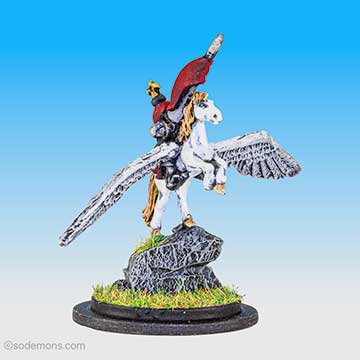 Warmaster Bretonnian Hero on Pegasus 