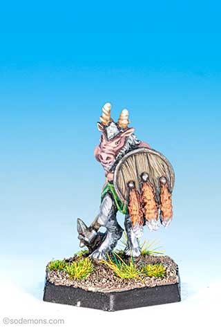 Broo with axe and shield