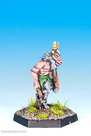 Broo with axe and shield