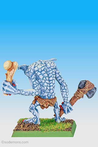 Stone Troll with Stone Axe and Bone Club