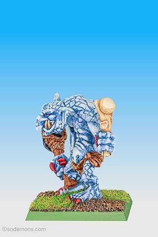 Stone Troll with Stone Axe and Bone Club