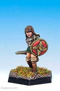 (-34) Female Fighter in Breastplate w. Sword (FA19 v2 variant) (FTF47)