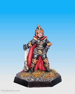 Armoured Female Cleric with Cloak (C03C1-2)