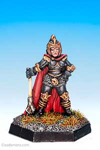 Armoured Female Cleric with Cloak (C03C1-2)