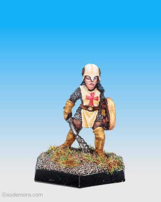 Armoured Female Cleric with Shield  (C03C1-8)