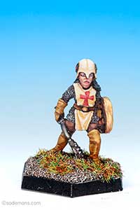 Armoured Female Cleric with Shield  (C03C1-8)